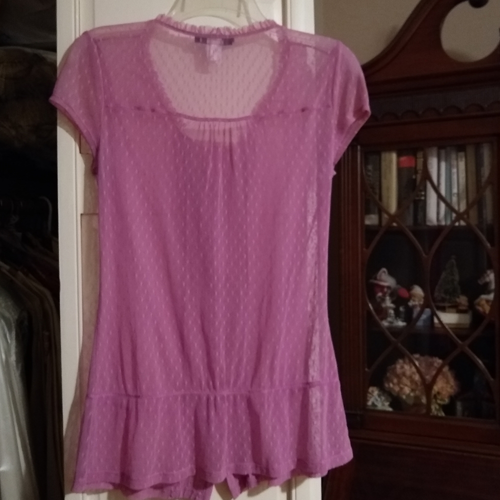 Express rose colored sheer blouse size M - Picture 5 of 8